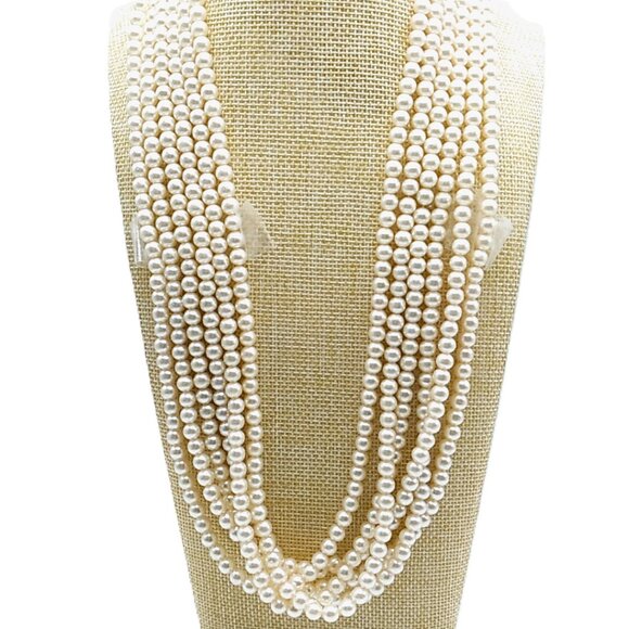Multi-strand Faux Pearl Necklace - Picture 1 of 11
